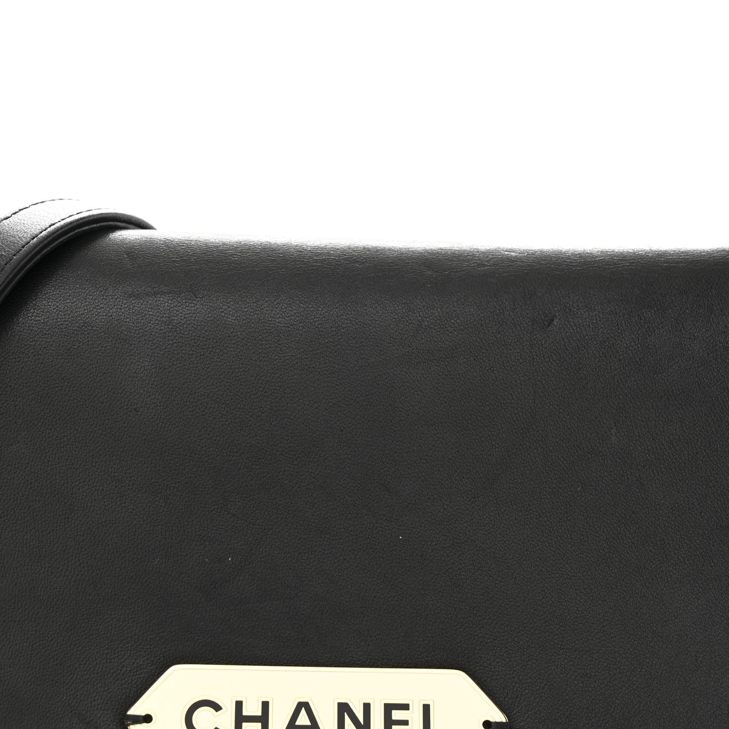 Chanel Lambskin Quilted Retro Label Clutch Black 9 of 11