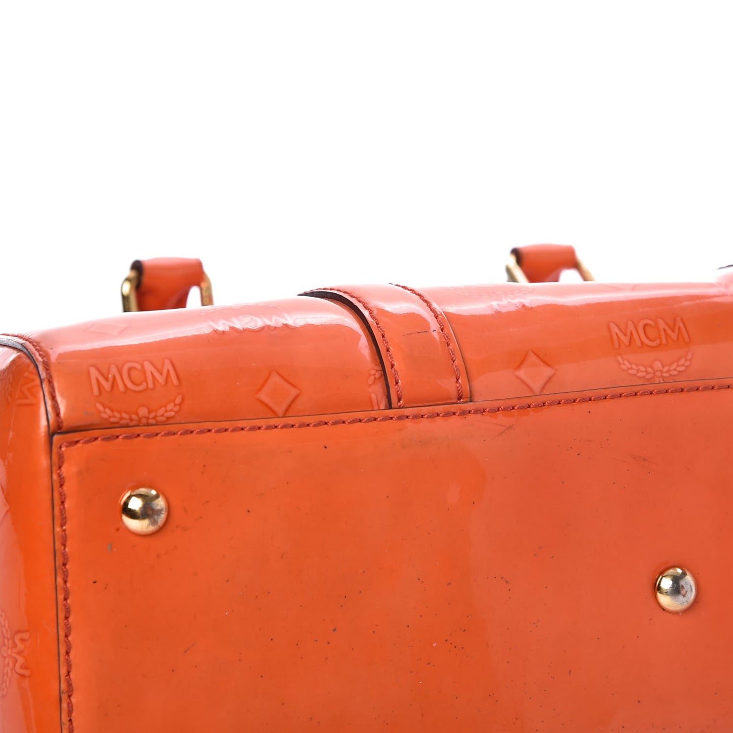 Monogram Patent Zip Top Tote Orange
