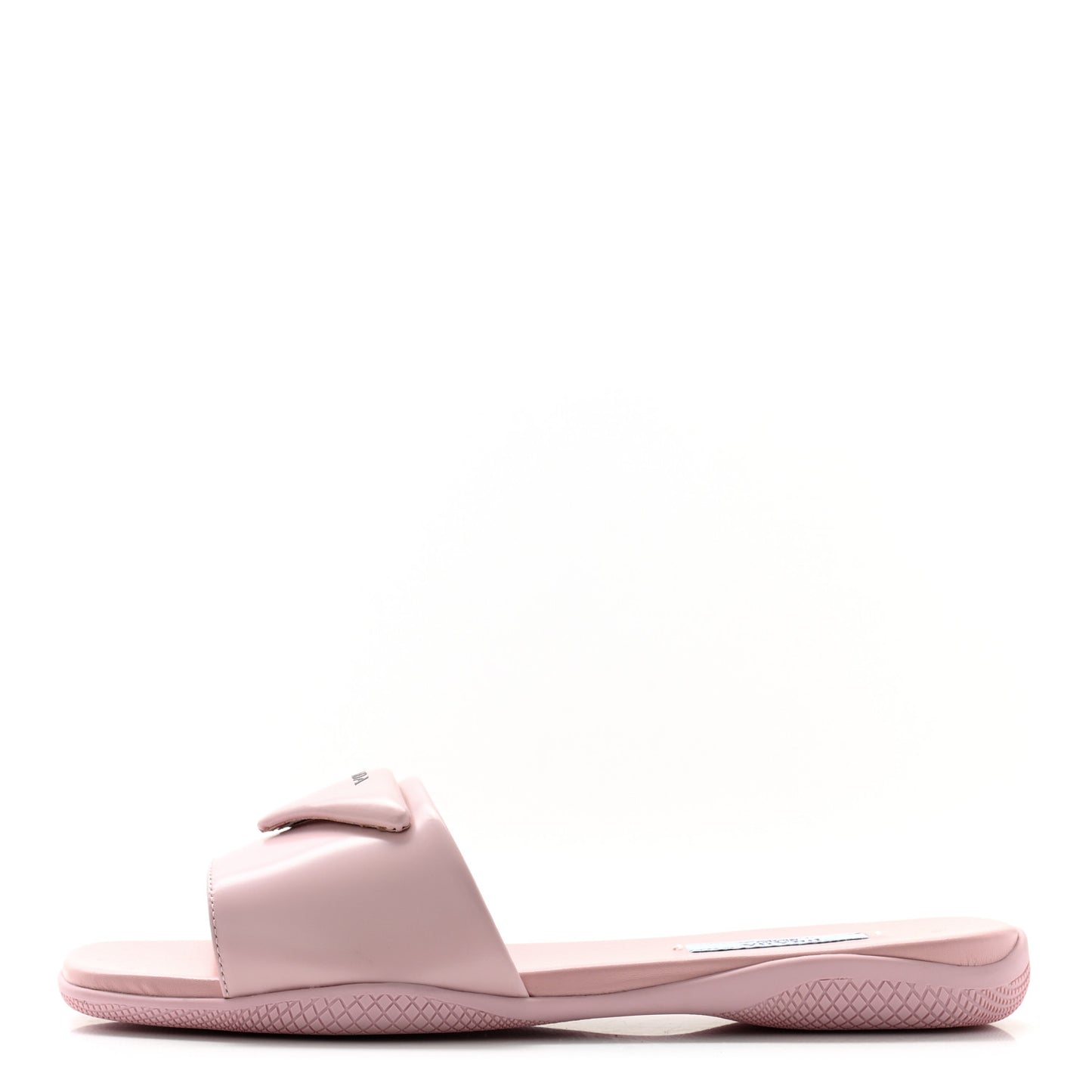 Spazzolato Triangle Logo Slide Flat Sandals 36 Alabastro