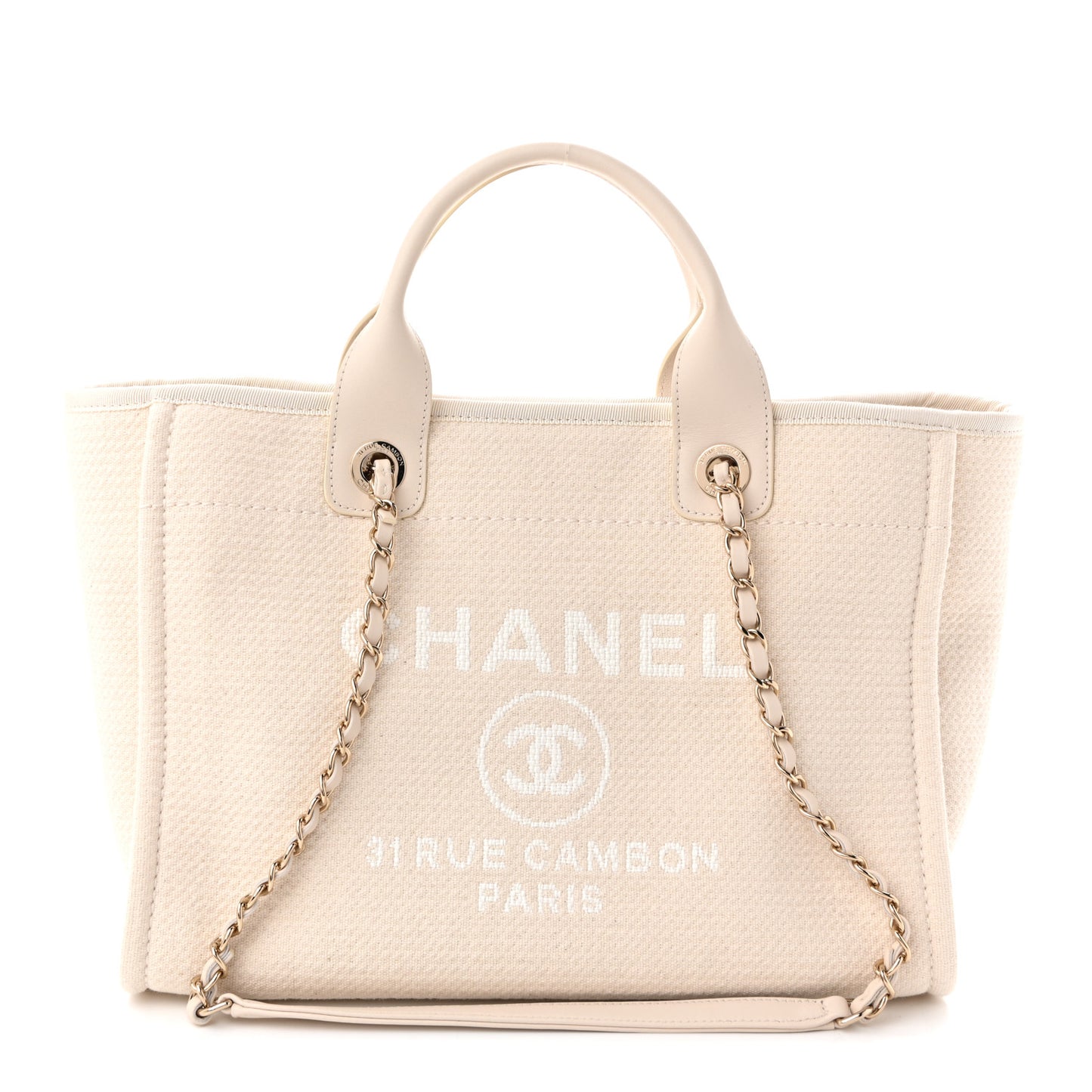 Mixed Fibers Small Deauville Tote White