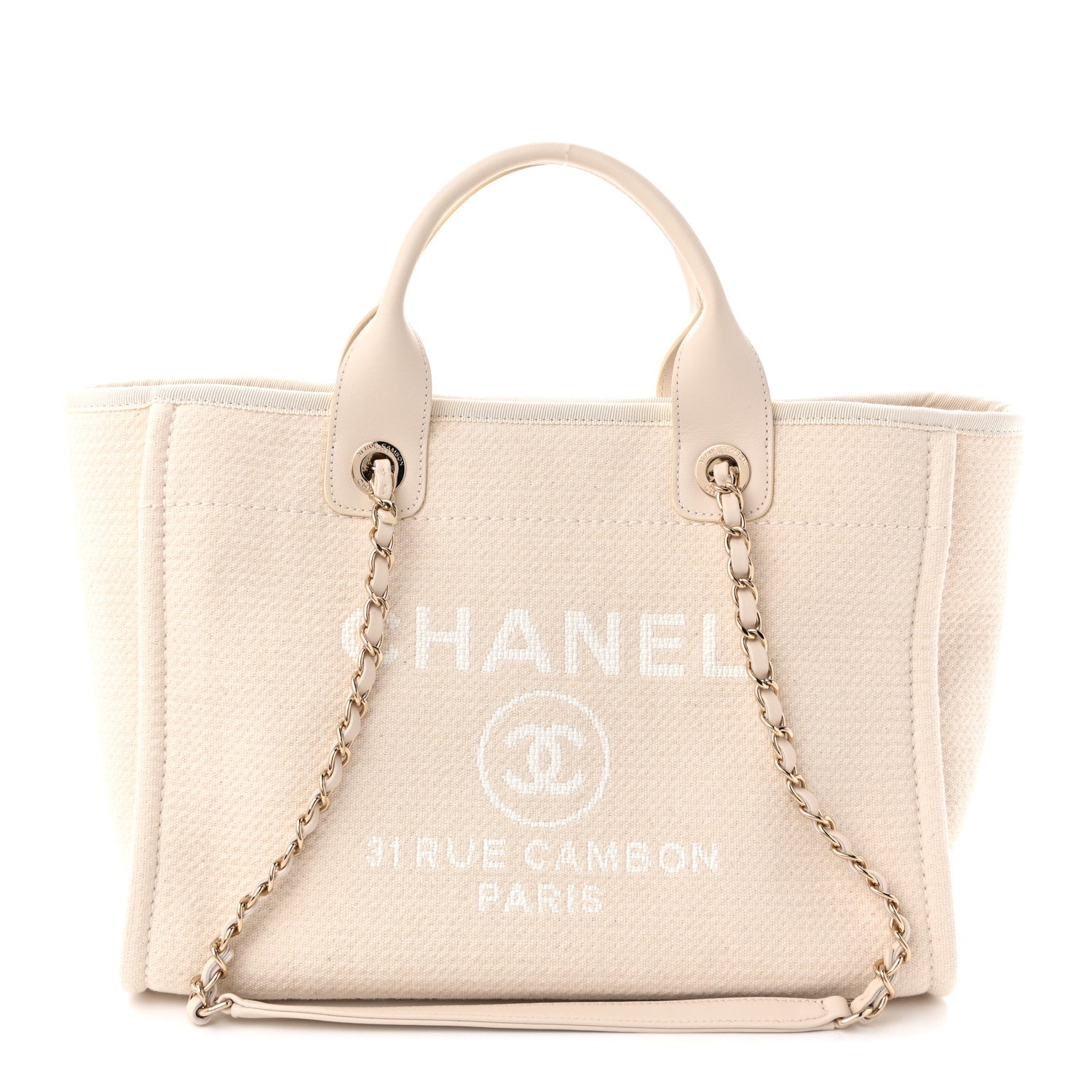 Chanel Mixed Fibers Small Deauville Tote White 1 of 11