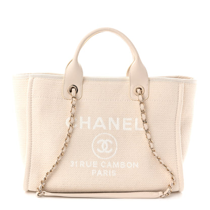 Chanel Mixed Fibers Small Deauville Tote White 1 of 11