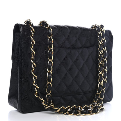 Chanel Caviar Quilted Jumbo Single Flap Black 2 of 4