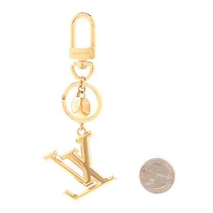 Louis Vuitton Metal LV Facettes Bag Charm Key Holder Gold 2 of 4