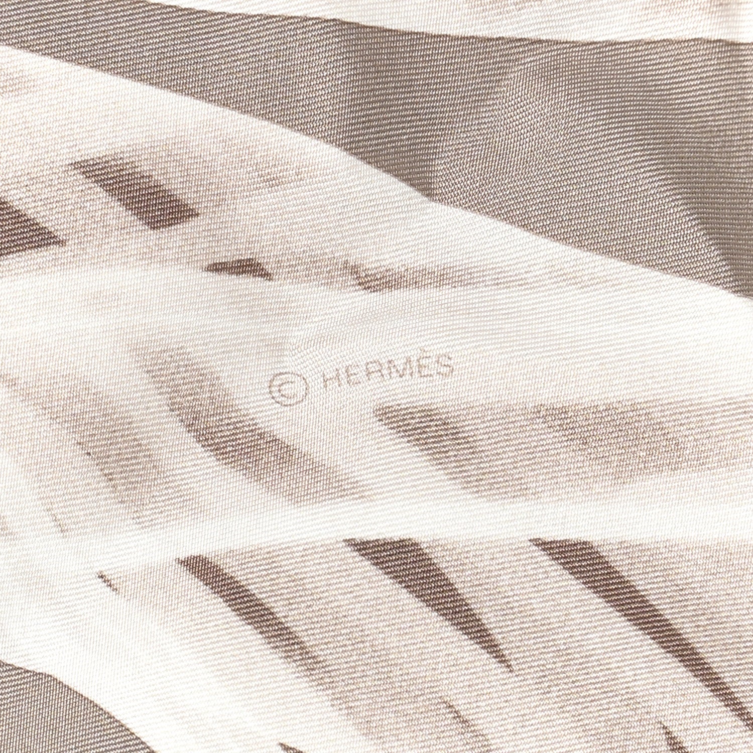 Hermes Silk Please Check In Scarf 90 Gris Perle Etoupe 3 of 5