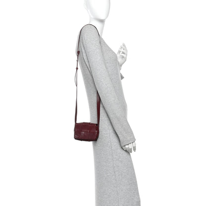 Bottega Veneta Paper Calfskin Maxi Intreccio Extra Mini Cassette Crossbody Bag Burgundy 2 of 11