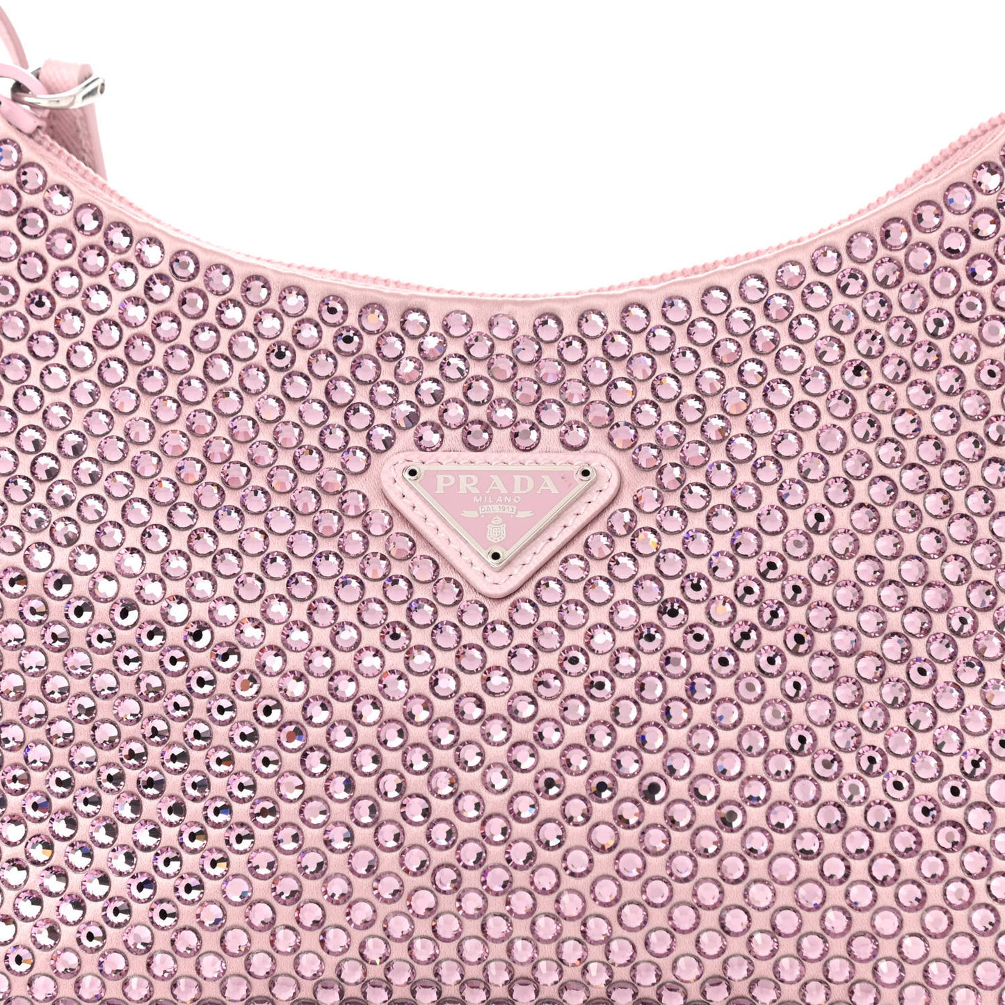 Satin Crystal Mini Re-Edition 2000 Bag Alabastro