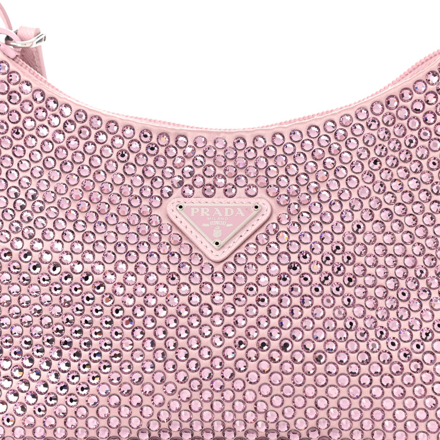 Prada Satin Crystal Mini Re-Edition 2000 Bag Alabastro 9 of 11