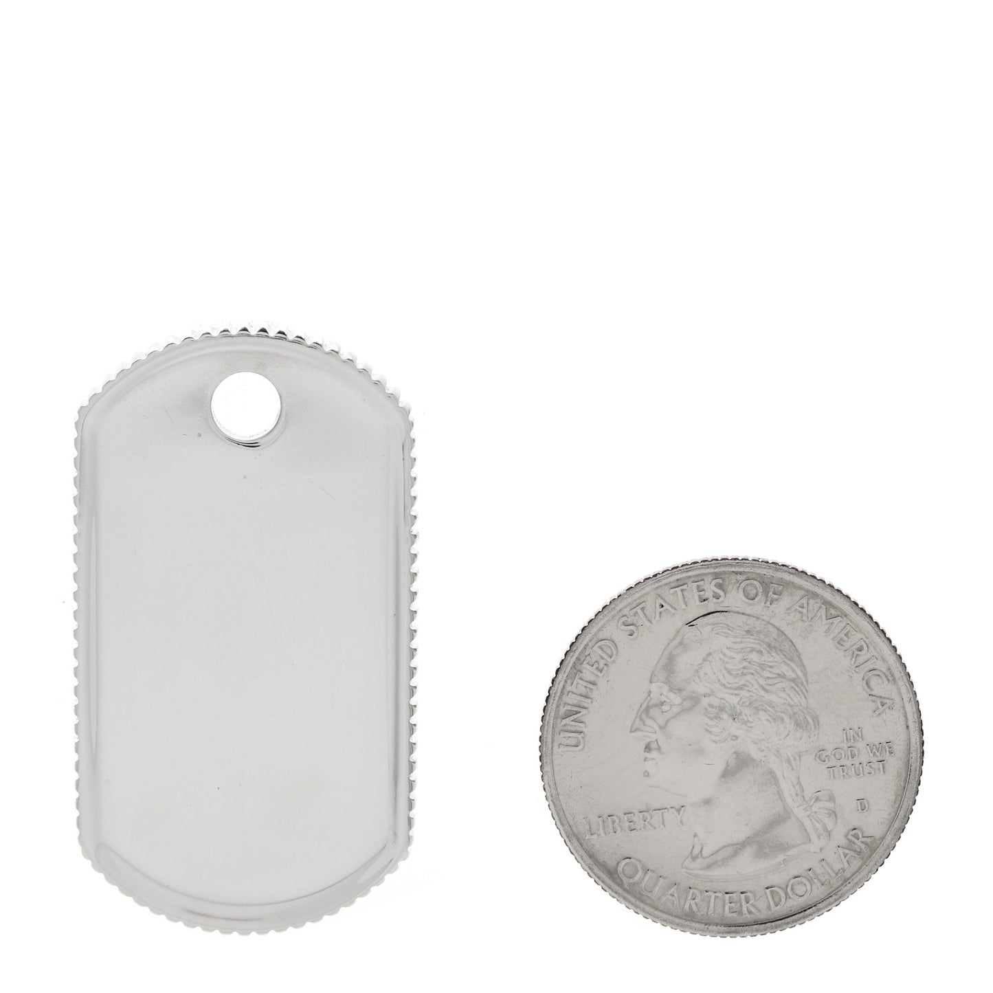 Sterling Silver Coin Edge Dog Tag Charm