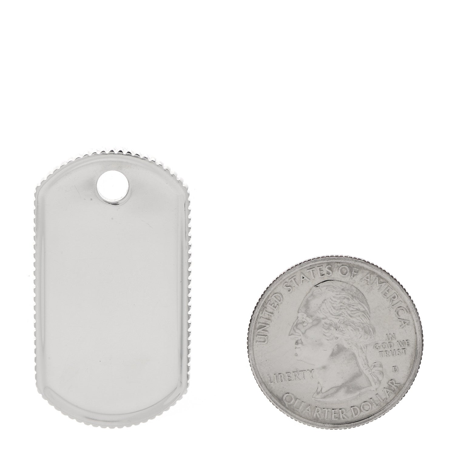Tiffany Sterling Silver Coin Edge Dog Tag Charm 2 of 4
