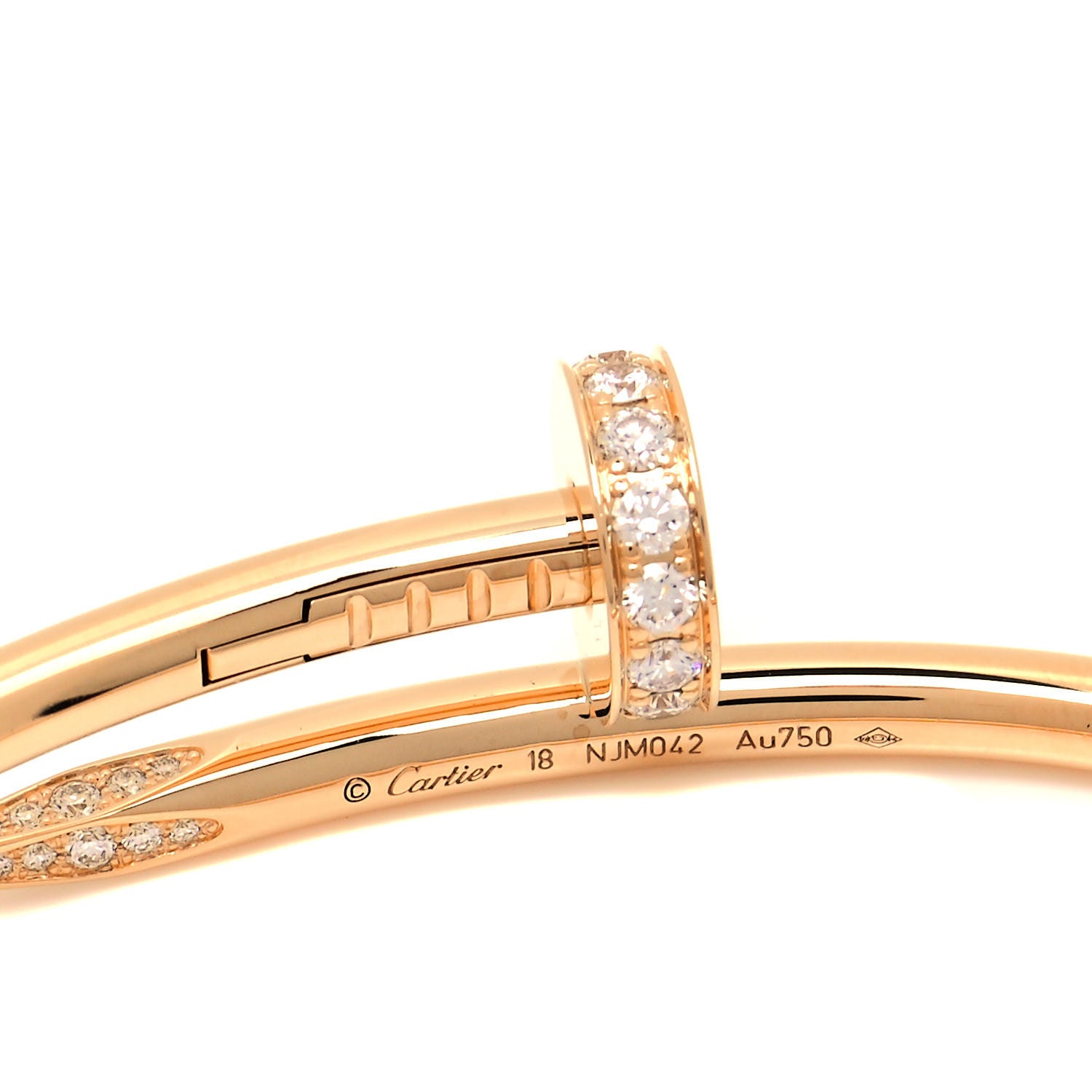 Cartier 18K Yellow Gold Diamond Juste Un Clou Bracelet 18 4 of 5