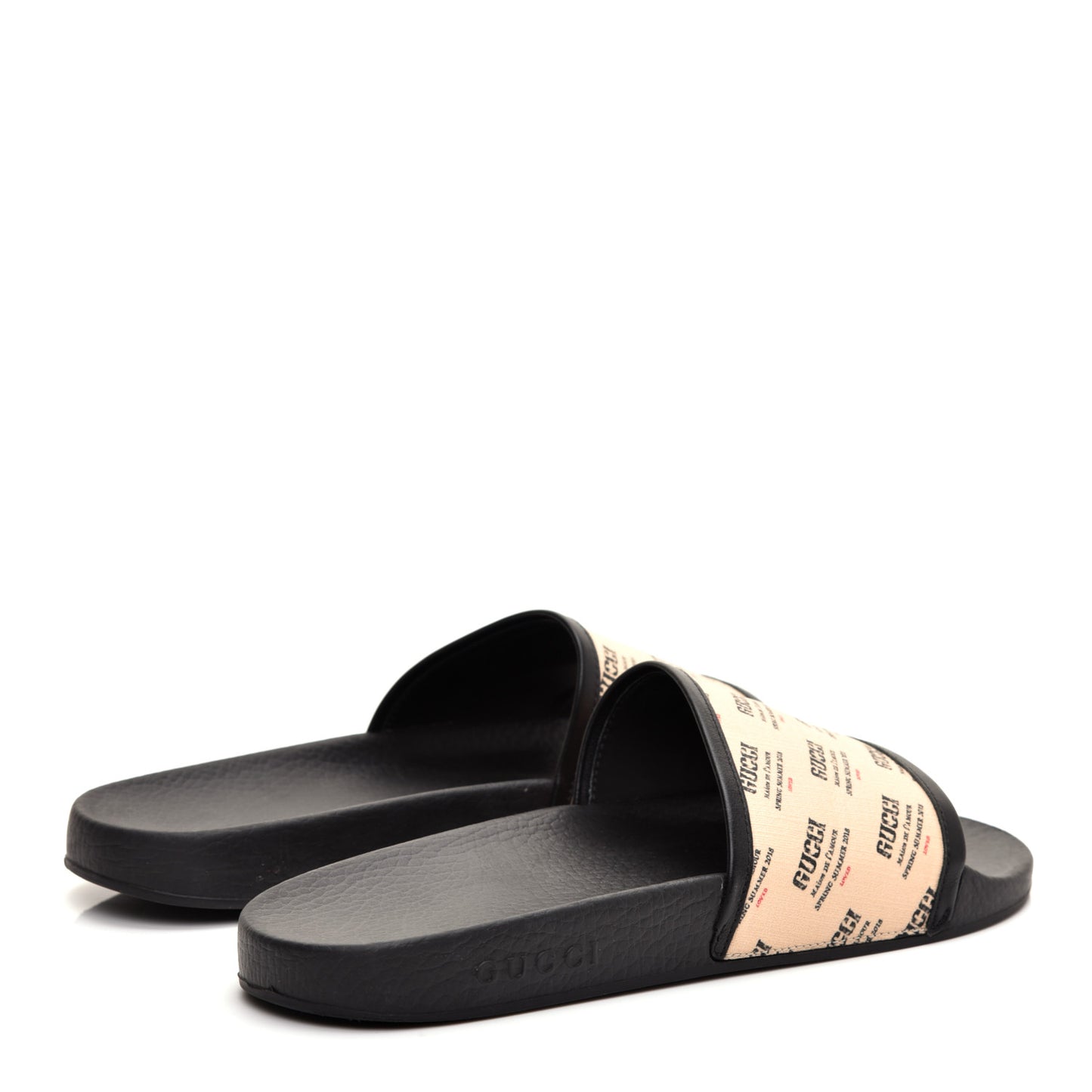 Supreme Canvas Stamp Print Pool Slide Sandals 42 Soy
