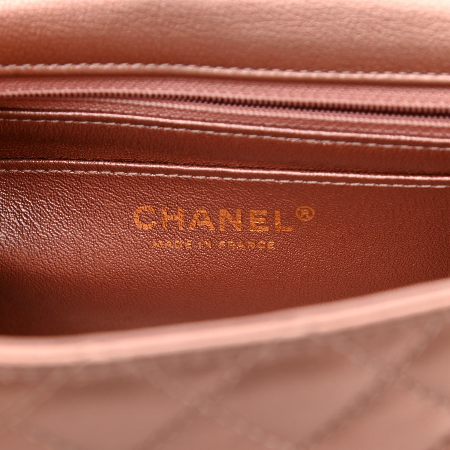 Metallic Grained Calfskin Quilted 2.55 Reissue Mini Flap Copper Pink