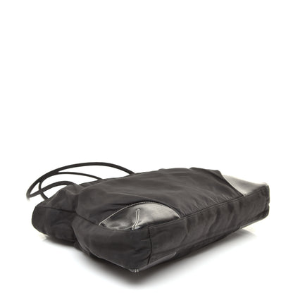 Prada Tessuto Nylon Caflskin Shopping Tote Black 4 of 9