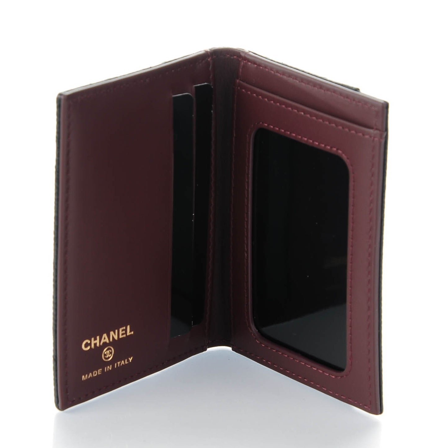 Caviar Quilted Card Holder Wallet Black