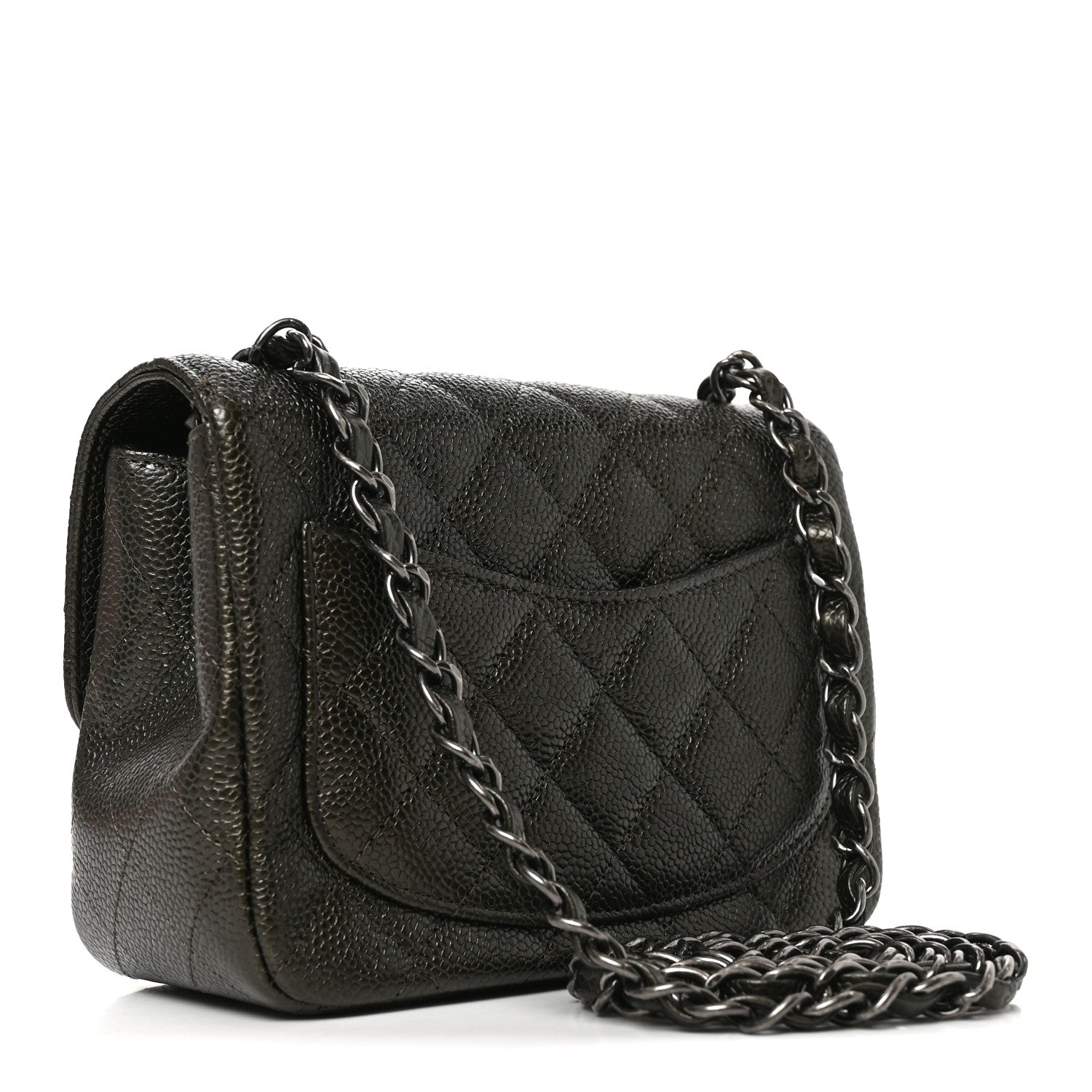 Chanel Caviar Quilted Mini Square Flap Dark Charcoal 3 of 11