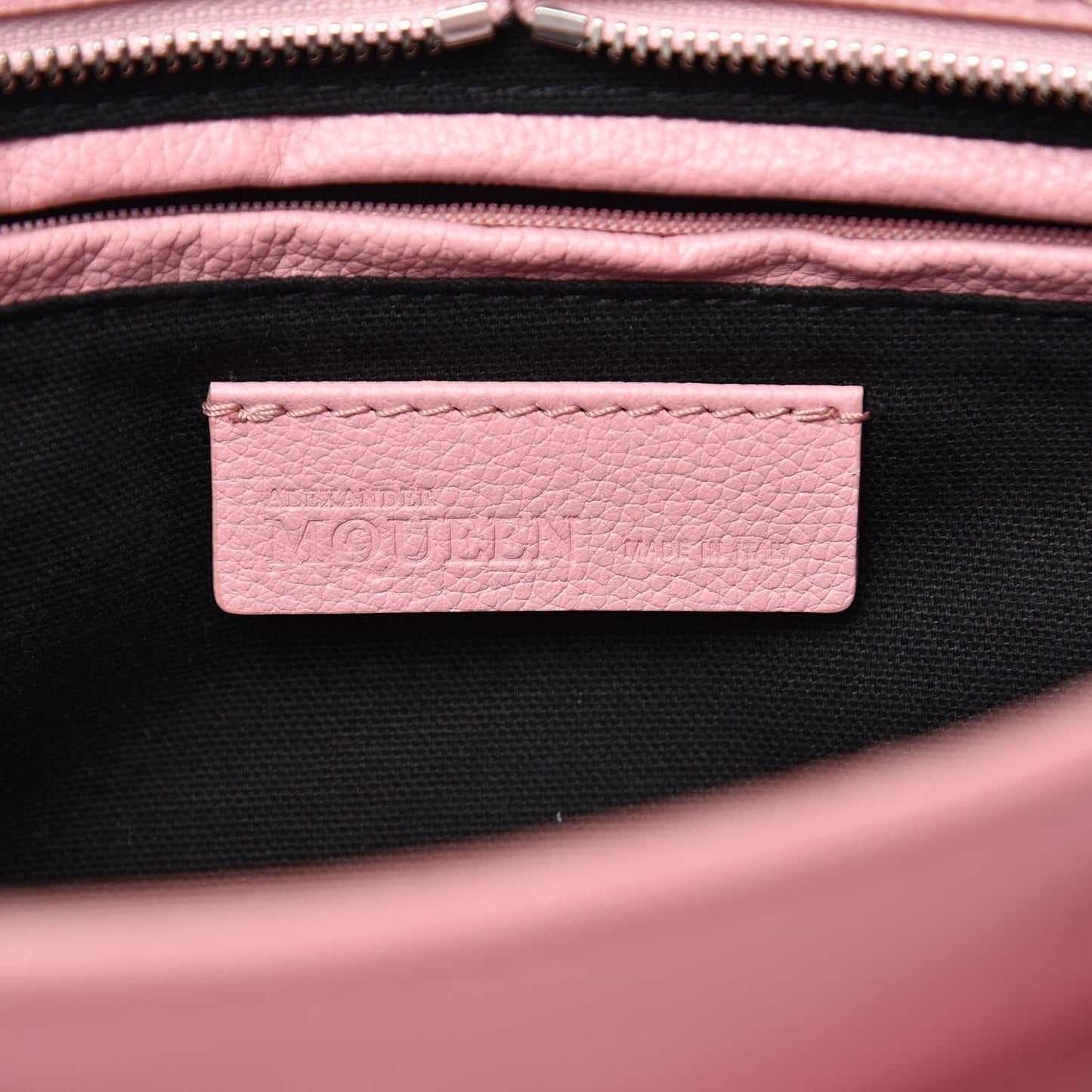 Pebbled Calfskin Small Skull Padlock Zip Around Tote Petal
