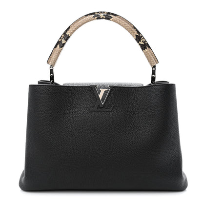 Louis Vuitton Taurillon Snakeskin Capucines MM Black 1 of 12
