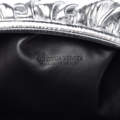 Bottega Veneta Metallic Bark Calfskin Embossed The Pouch Oversized Clutch Silver 8 of 8