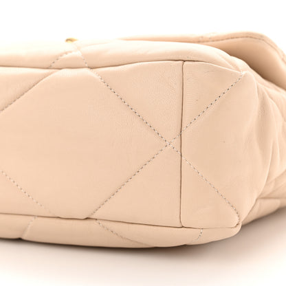 Chanel Goatskin Quilted Large Chanel 19 Flap Beige 10 of 10