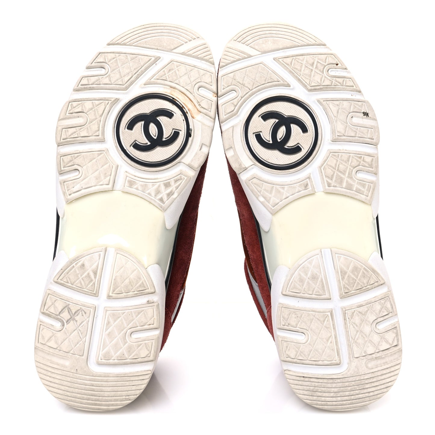 Suede Velvet Lambskin CC Sneakers 36 Burgundy Grey