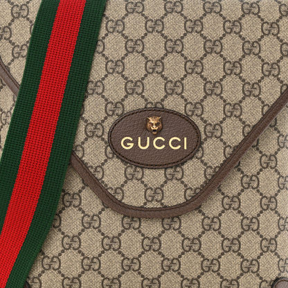 Gucci GG Supreme Monogram Web Medium Neo Vintage Flap Messenger Bag Beige New Acero 8 of 11