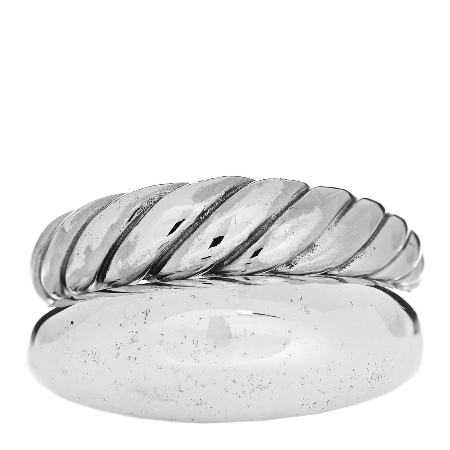 Sterling Silver 17mm Pure Form Two Row Ring 60 9