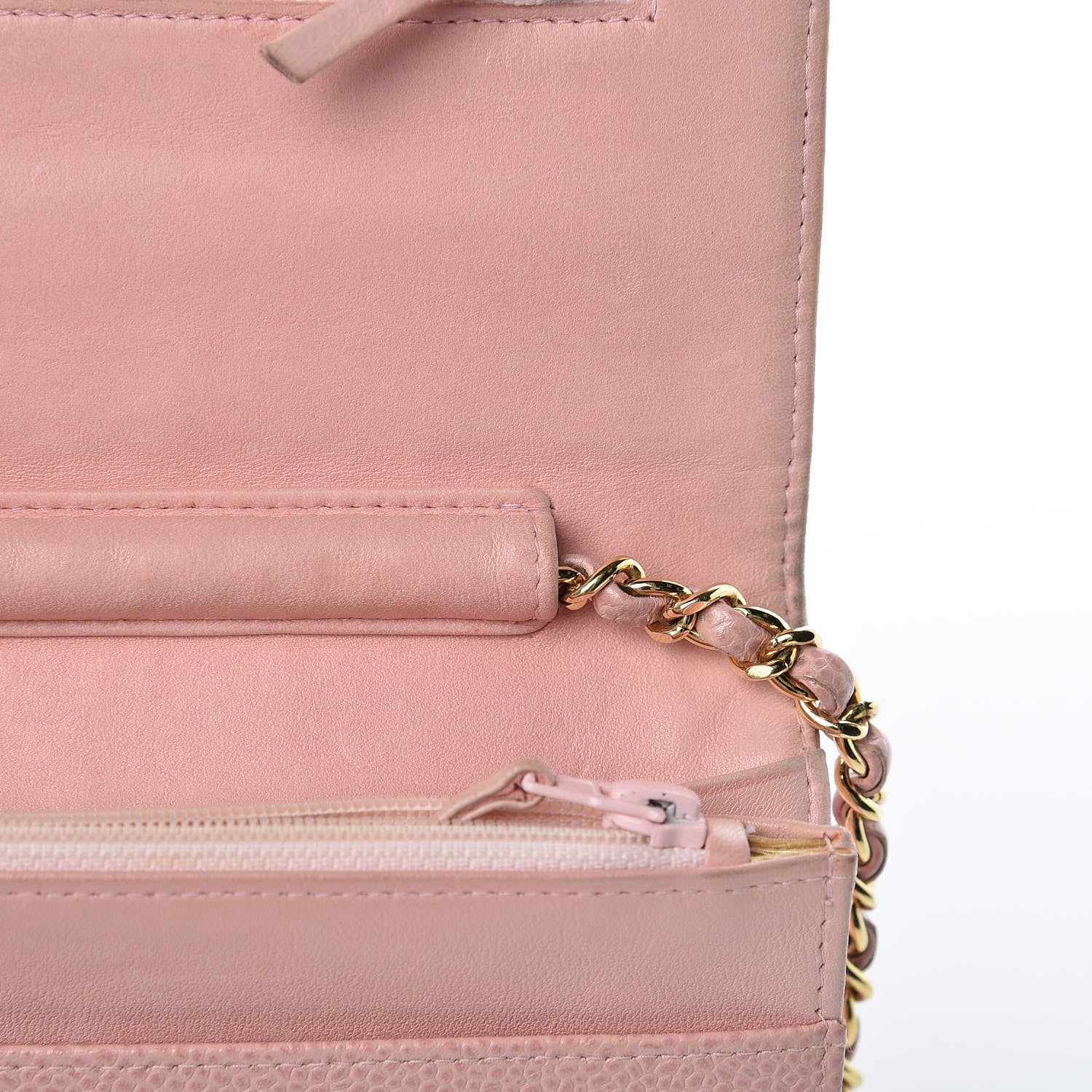 Chanel Caviar Timeless CC Wallet On Chain WOC Pink 10 of 12