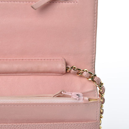 Chanel Caviar Timeless CC Wallet On Chain WOC Pink 10 of 12