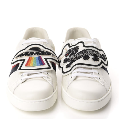 Gucci Calfskin Ayers Web UFO Dragon Embroidered Mens Ace Sneakers 11 White 2 of 10