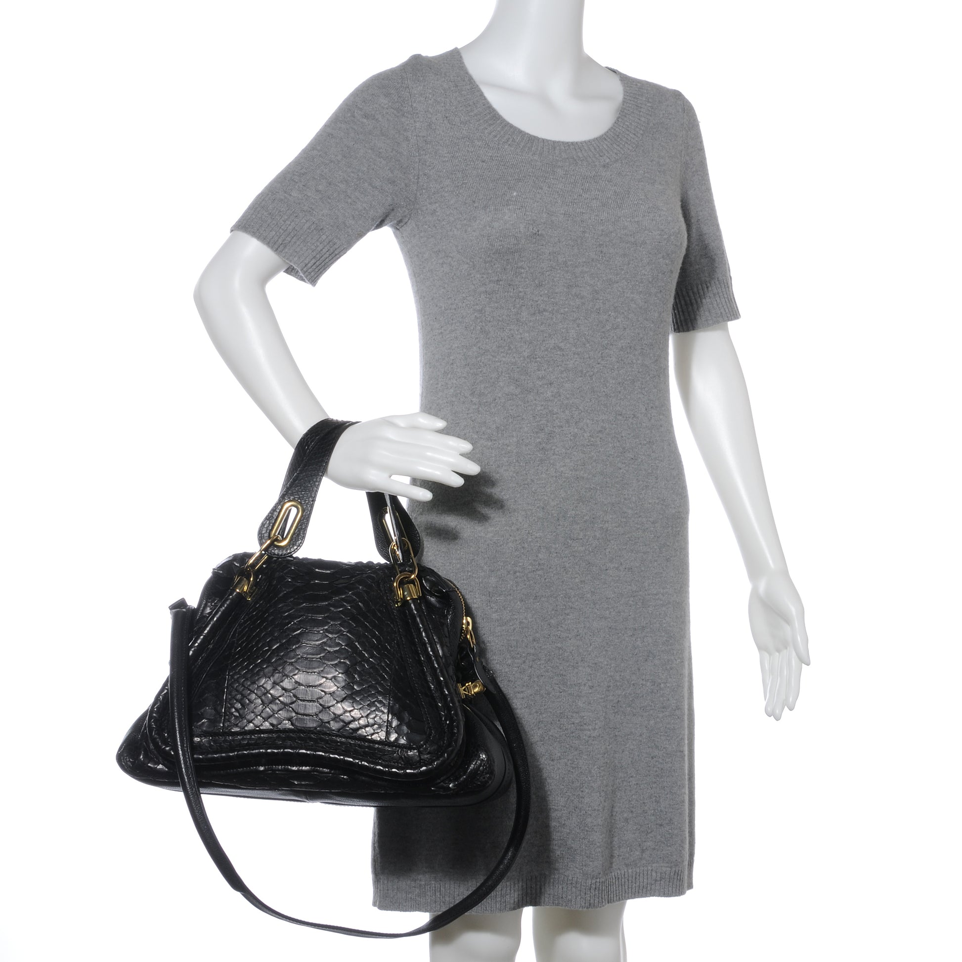 Chloe Python Medium Paraty Black 2 of 8