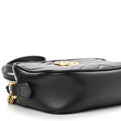 Gucci Calfskin Matelasse Mini GG Marmont Chain Shoulder Bag Black 8 of 10