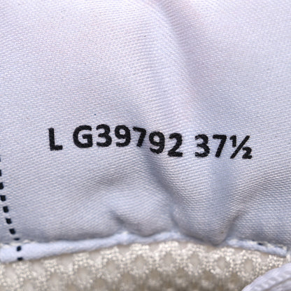 Chanel Fabric Laminated Calfskin Stretch CC Womens Sneakers 37.5 White Gold Silver 9 of 14