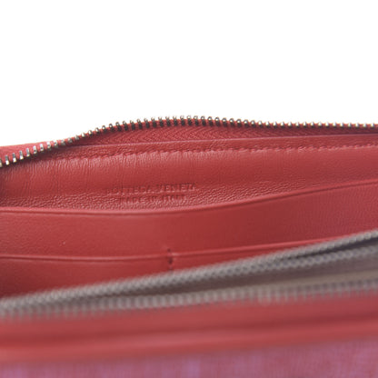 Bottega Veneta Nappa Intrecciato Poodle Embroidered Zip Around Wallet China Red 6 of 6
