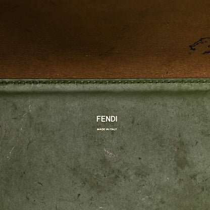 Fendi Vitello King Plexiglass Logo Embossed Medium Fendi Sunshine Shopper Tote Avocado 6 of 17