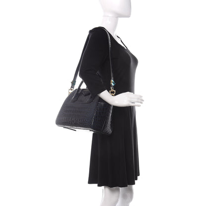 Givenchy Calfskin Crocodile Embossed Small Antigona Deep Blue 2 of 10