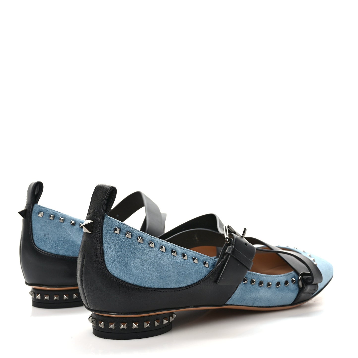 Suede Soul Rockstud Strappy Ballerina Flats 38 Grey Sky