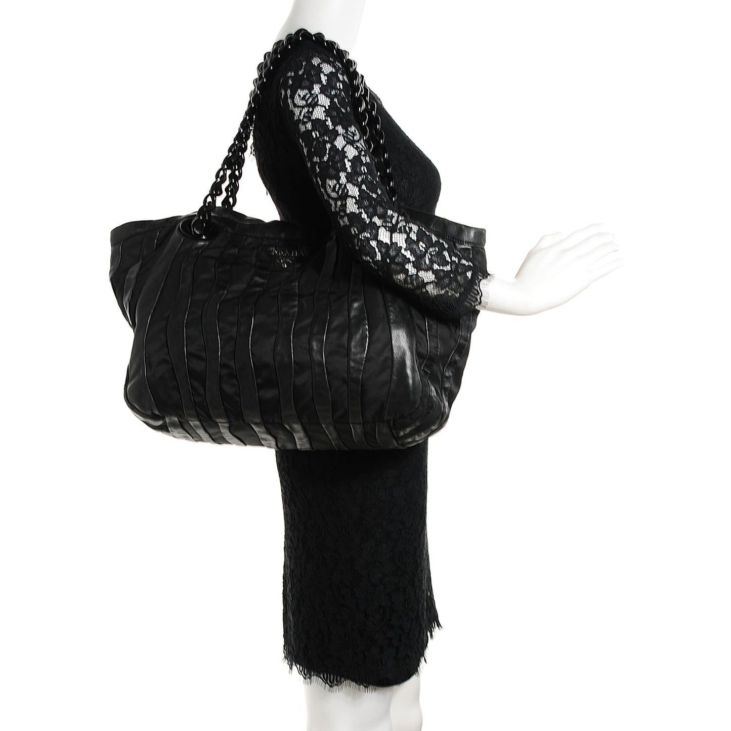 Tessuto Nappa Mordore Tote Nero Black