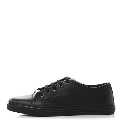 Gucci Calfskin Miro Soft Womens Lace Up Sneakers 37 Black 1 of 11