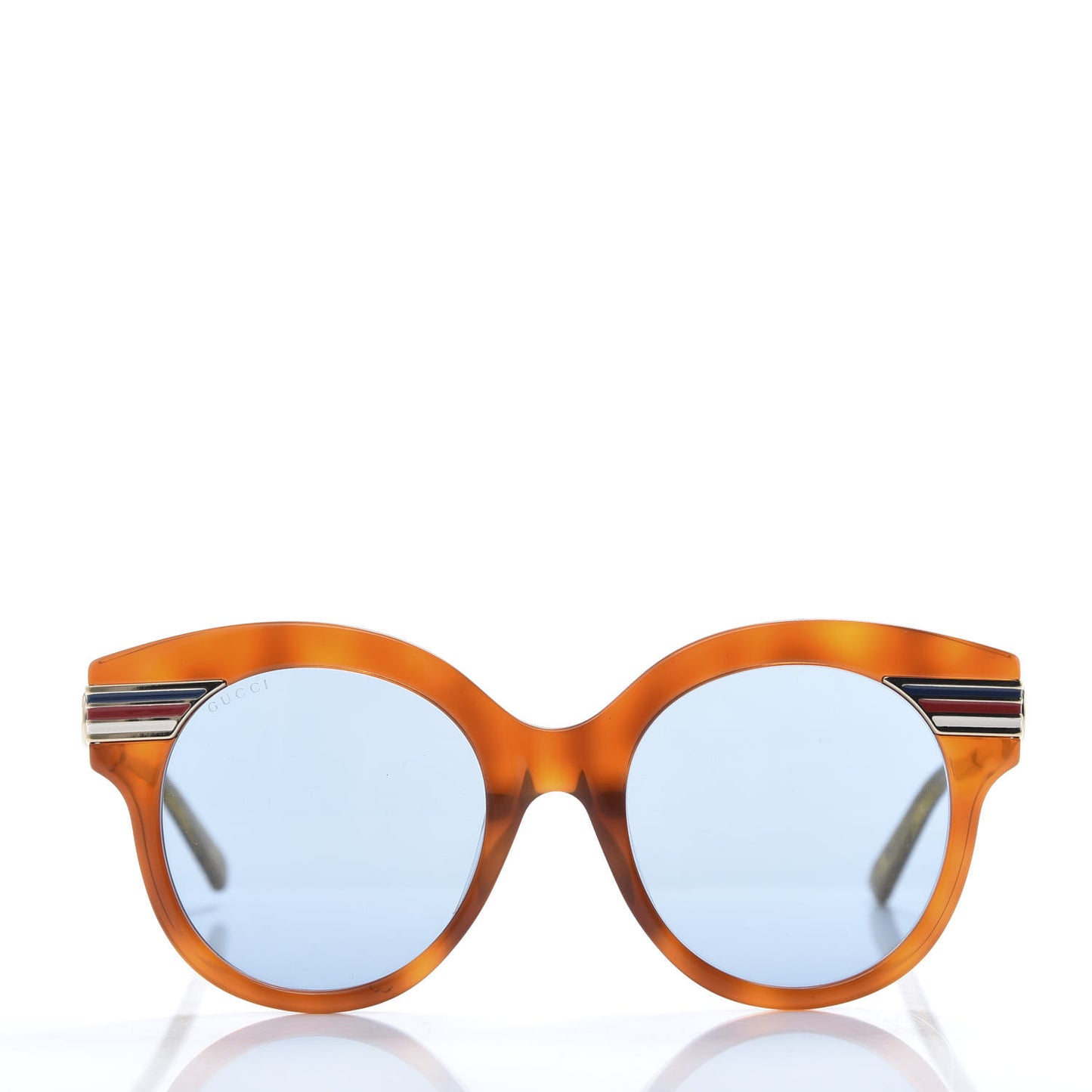 Acetate Round Frame Web Sunglasses GG0282SA Tortoise