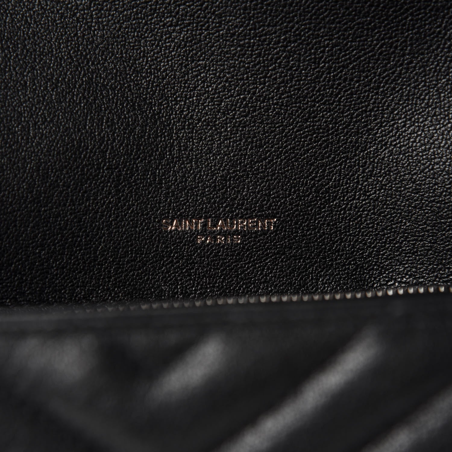 Saint Laurent Sheepskin Matelasse Chevron Monogram Medium College Bag Black 9 of 11