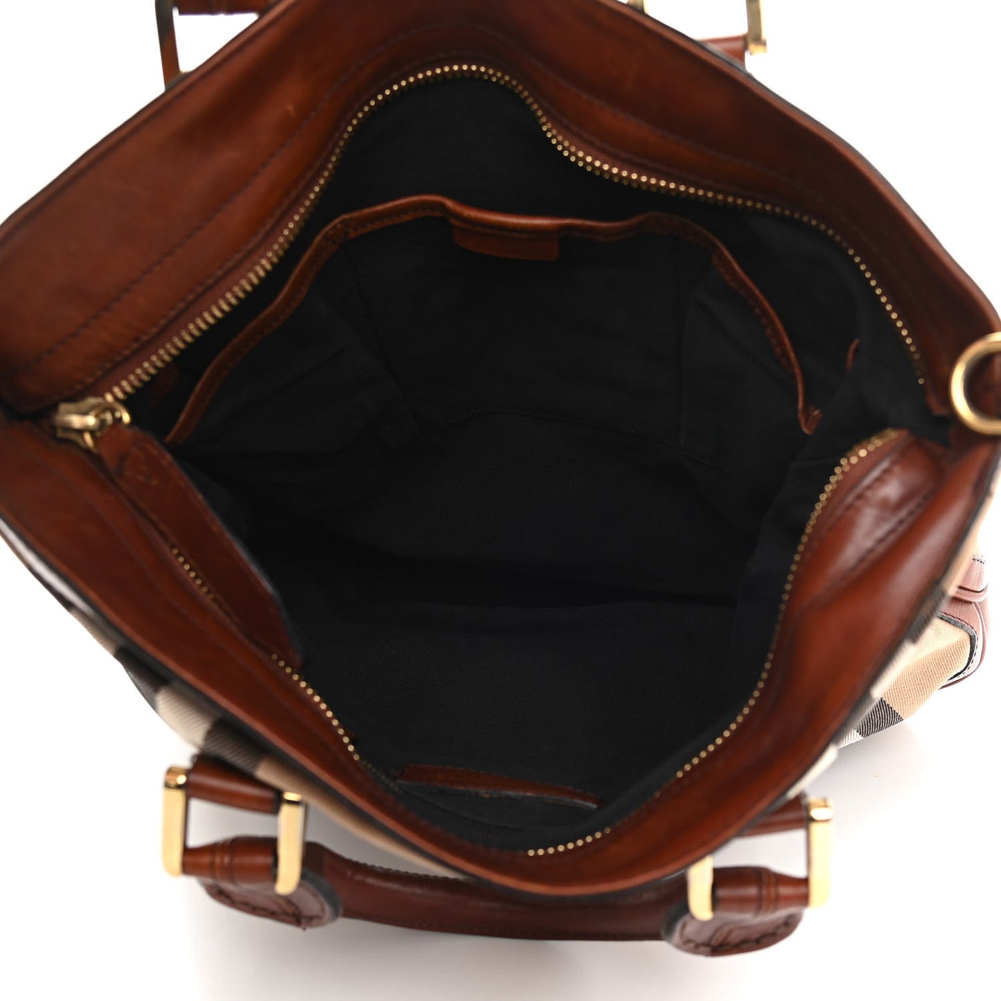House Check Tote Dark Tan