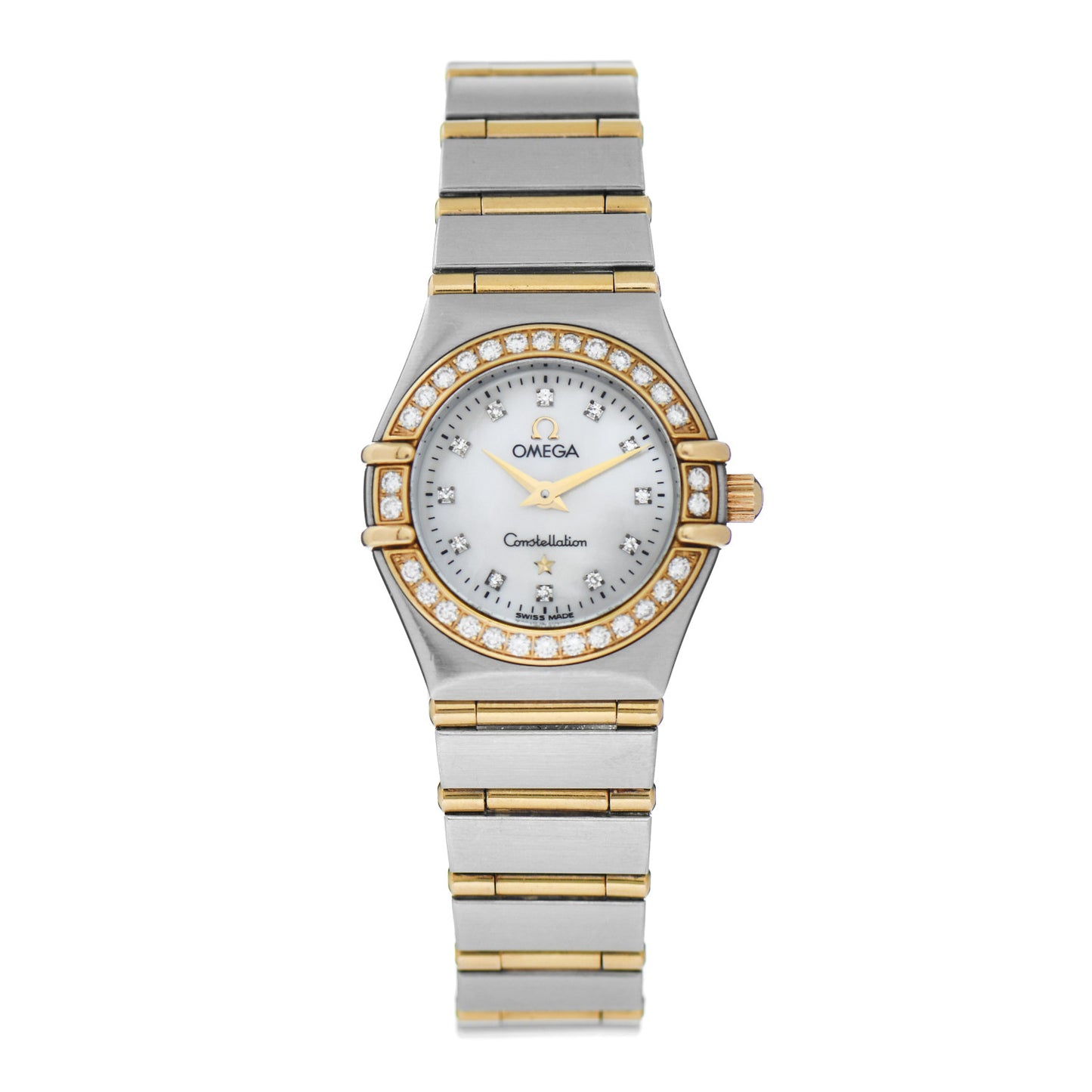 Stainless Steel 18K Yellow Gold Diamond Bezel Mother of Pearl 22mm Constellation Quartz Watch 1267.75.00