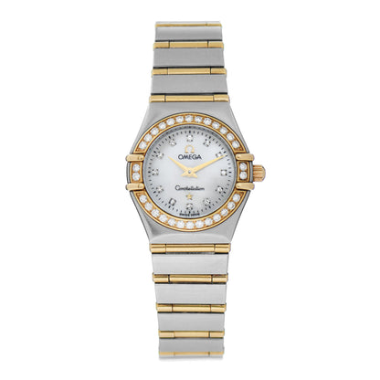 Omega Stainless Steel 18K Yellow Gold Diamond Bezel Mother of Pearl 22mm Constellation Quartz Watch 1267.75.00 1 of 4