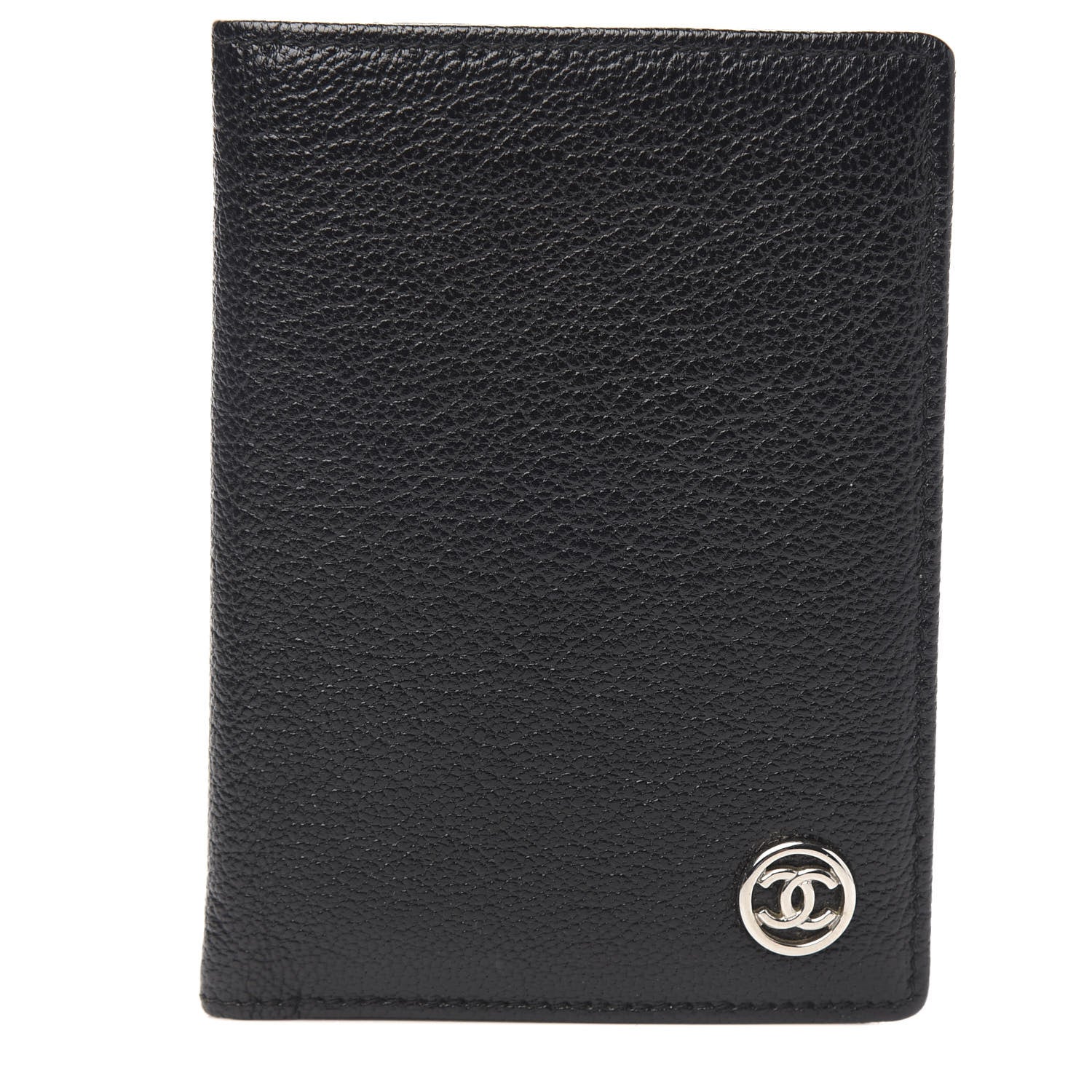 Chanel Goatskin CC Card Holder Flap Black 1 of 7