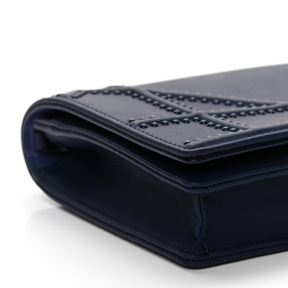 Christian Dior Ultra Matte Calfskin Studded Diorama Wallet on Chain Pouch Indigo 13 of 16