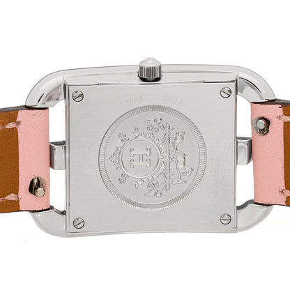 Hermes Stainless Steel Swift Diamond Pink Sapphire Mother of Pearl 23mm Cape Cod Quartz Watch Rose Sakura 4 of 5