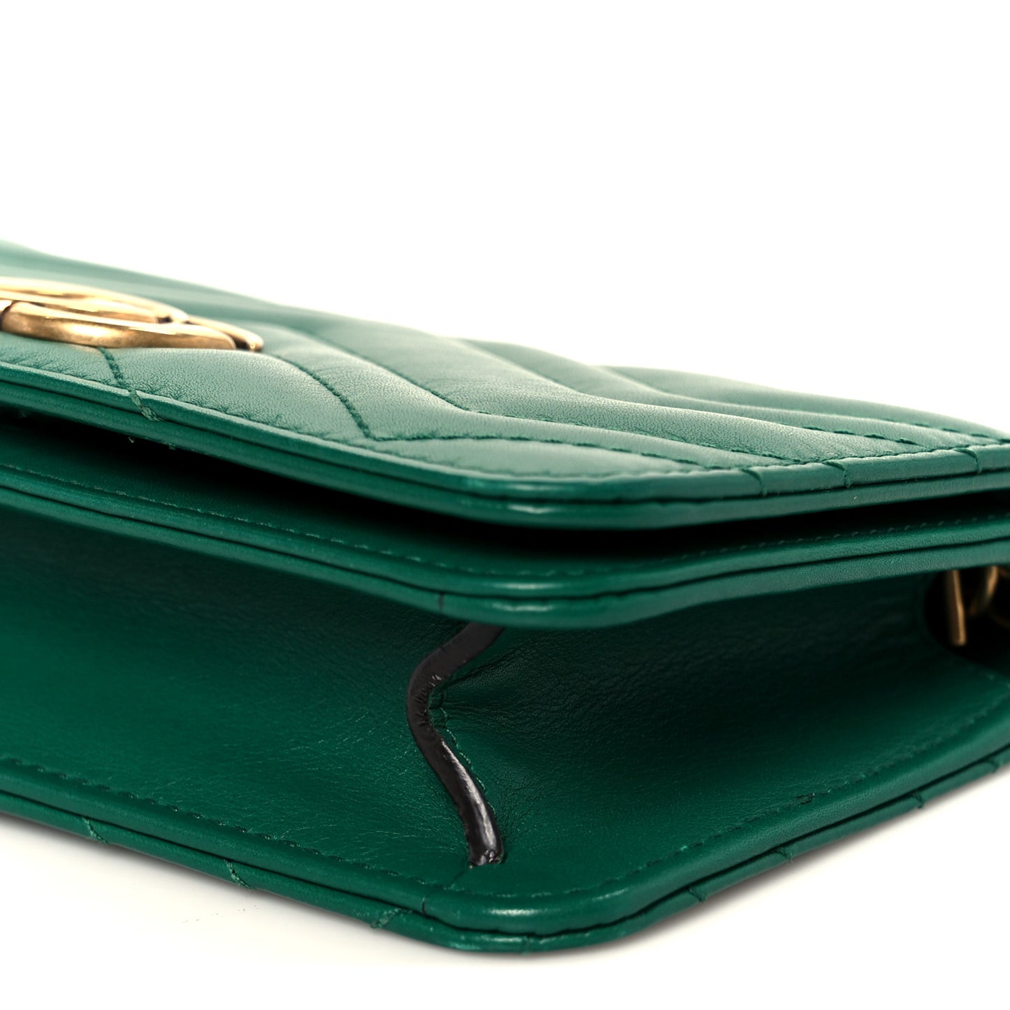 Calfskin Matelasse GG Marmont Mini Bag Emerald Green