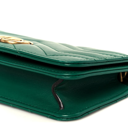 Gucci Calfskin Matelasse GG Marmont Mini Bag Emerald Green 9 of 10