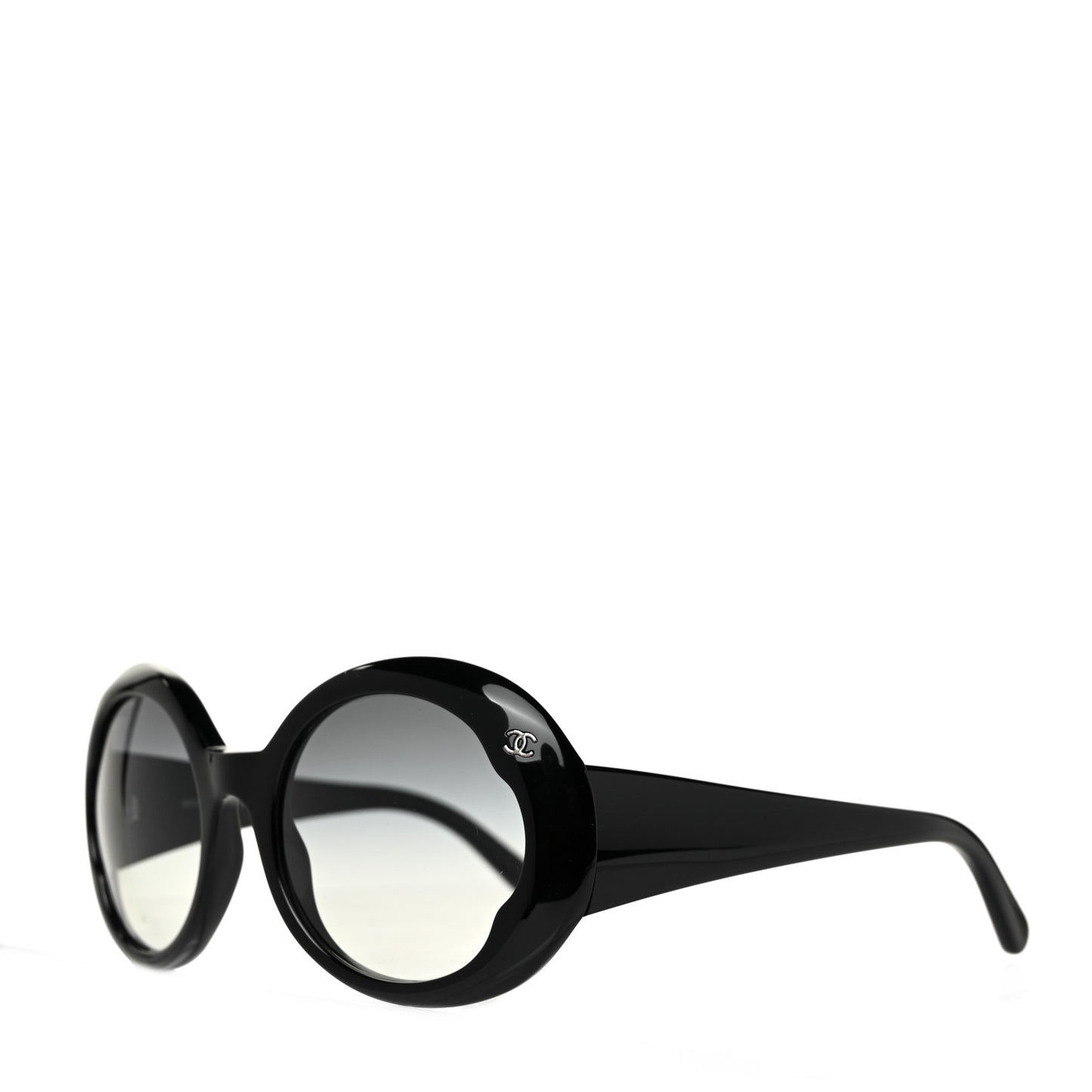 Acetate CC Logo Round Sunglasses 5154 Black